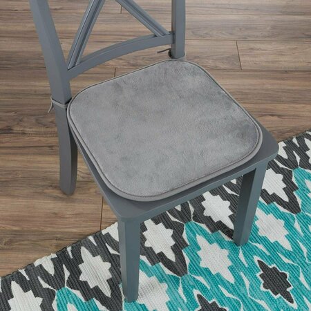 LAVISH HOME Lavish Home  Memory Foam Chair Cushion-Square, 16 x 16.25 in. - Grey 82-TEX1043GY